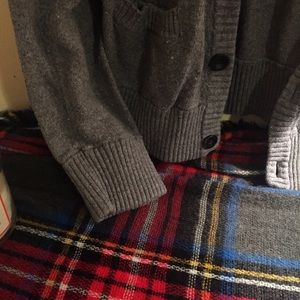 grey cardigan